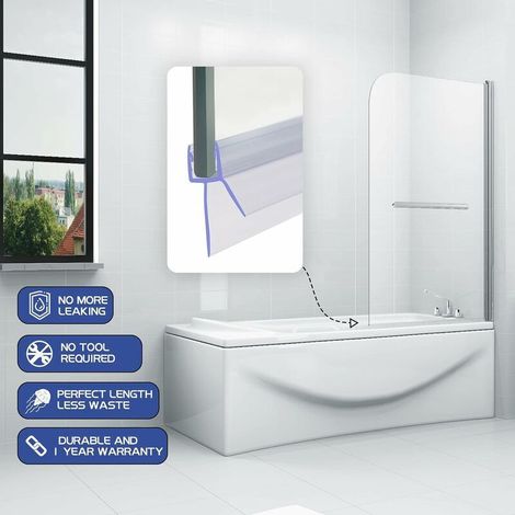 Nazalus - Prodotto più venduto - Fissaggio per porte e box doccia, guarnizione di alta qualità per porte e cabine doccia, 1 x 70 cm - Guarnizione per porta doccia in vetro da 10 mm - Guarnizione per d (1/4)