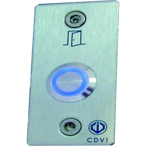 Botón pulsador CDVI acero inoxidable 8 cm iluminado azul