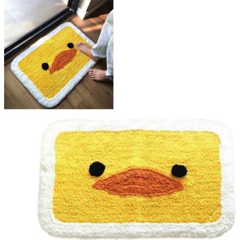 Shipenophy Paillasson d'intérieur Tapis de porte intérieur Absorption d'eau jardin tapis Canard jaune 40x60cm / 15.7x23.6in (1/5)