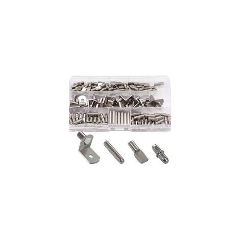 120Pcs 4 styles chevilles de support d'étagère Goupilles de Support D'étagère, Goupille de Support d'Etagère en Métal, pour Meubles de Bibliothèque D'armoires de Cuisine 5 mm, 6 mm