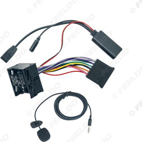 Compatible with the original BMW E46 AUX wireless Bluetooth adapter cable for music and calls with microphone. (1/5)