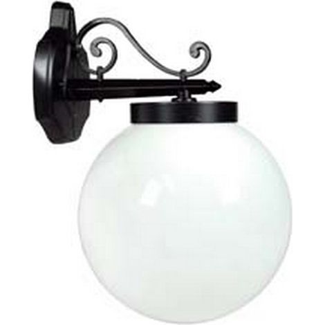 1PZ LANTERNA CON BRACCIO SUPERIORE LAVORATO MODELLO SFERA - 100w IP44 mm.290x383h. colore nero