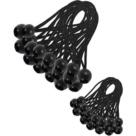 Tendeur élastique, 30 tendeurs élastiques, boule élastique, tendeur de bâche, caoutchouc pour tente (200 et 150 mm)