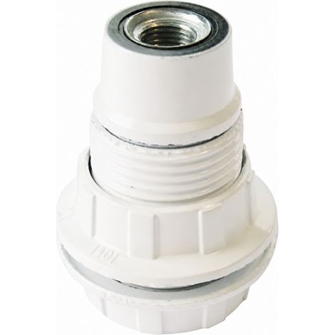 Presa filettata E14 bianca con 2 anelli, diametro 10, 60W, 2A, 250V