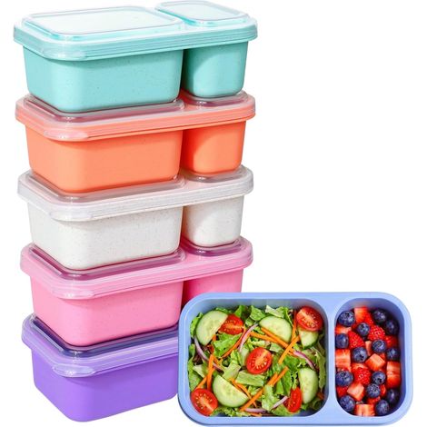 Set of 6 Snack Boxes with 2 Compartments, Snack Boxes (1/5)