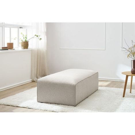 Bobochic – Pouf modulable MEGEVE 140x70cm en tissu chiné beige – Assise 45cm – Tissu déperlant – Label OEKO-TEX Standard 100 (1/5)