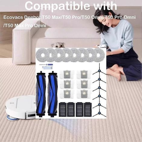 Kit d'accessoires de 16 pièces compatible avec les aspirateurs Ecovacs Deebot T50 Max/T50 Pro/T50 Omni/T50 Pro Omni/T50 Max Pro (1/5)