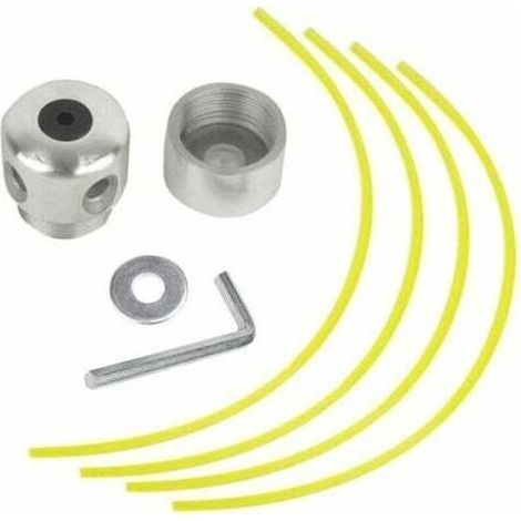 pair Aiperq de Débroussailleuse Universelle Aluminium Fils Coupe-Bordure Double Fil Bobine Fil Nylon pour Tondeuse, 1 s de Fil + 4 Fils (1/5)