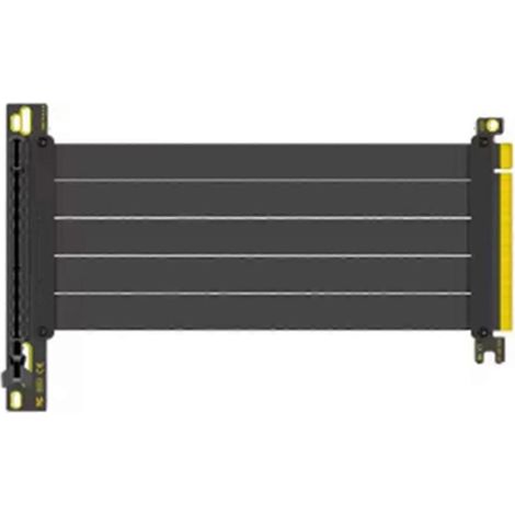 Câble d'extension PCI-E Express 4.0 Riser 16X pour carte graphique, blindé et flexible, montage à 90°, sans perte de signal, noir. (1/5)