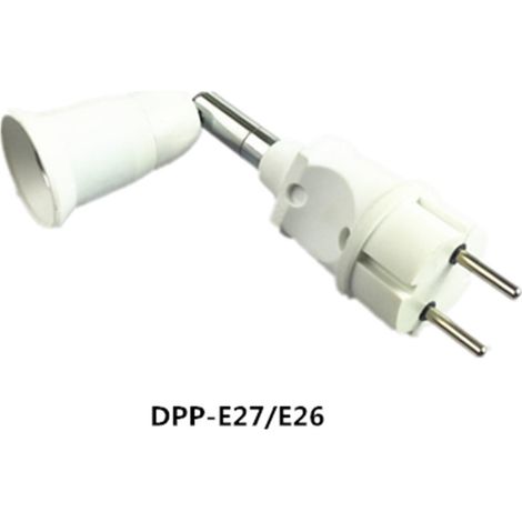 Adaptateur universel pour douille E27/E14/GU10, conforme à la norme européenne, avec marquage CE et résistance à la flamme.