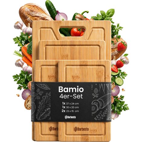 Lot de 4 planches a decouper Bamio en bambou Nature (1/5)