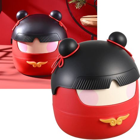 Mini poubelle avec couvercle à charnière, petite poubelle de bureau, poubelle de comptoir, mini corbeille à déchets pour salle de bain, chambre ou bureau, rouge (1/5)