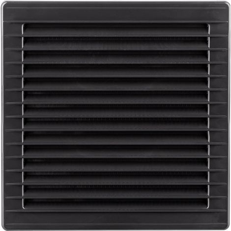 Griglia di ventilazione quadrata da incasso Ø10cm con zanzariera in ABS colore grigio antracite 17x17cm EDM