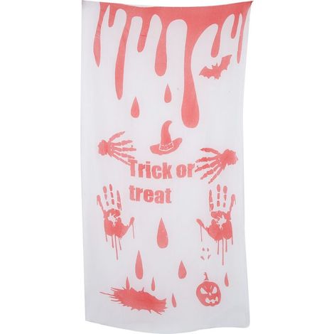 Lot de rideaux de gaze ensanglantés Halloween, décoration murale réutilisable pour fête zombie et maison hantée (1/5)
