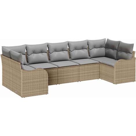 Maison Exclusive - Gartensofa-set Beige Poly-Rattan