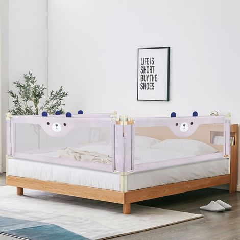 Skecten – Barrière de lit rabattable antichute – Réglable en hauteur – Protection bébé 157cm – Installation facile sans perçage – Tissu oxford gris