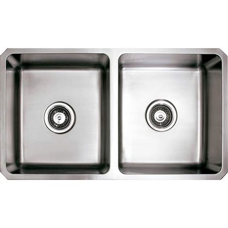 Cata 02607101 Lavello sotto piano CB-2, 2 vasche quadrate, 785 x 450, acciaio inox (1/4)