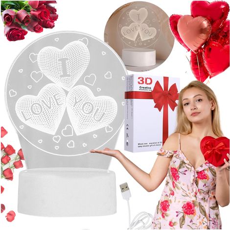 Un piccolo regalo per San Valentino: lampada 3D con la scritta "Ti amo" su USB, 3 modalità. (1/5)