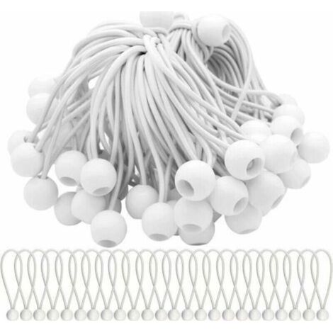 Lot de40 Tendeur Elastique Cordons Élastiques avec Boules Sandow Elastique Boules Elastiques pour chapiteaux, tentes, bannières et bâches - RWTendeur sandow..DEBUNS