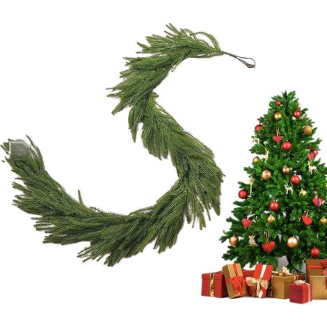 Couronne de Noël,Guirlande de Noël Artificielle - Décorations Végétales Festives Guirlande Imperméable pour Porche Thanksgiving Maison Hiver Cheminée Automne (1/5)