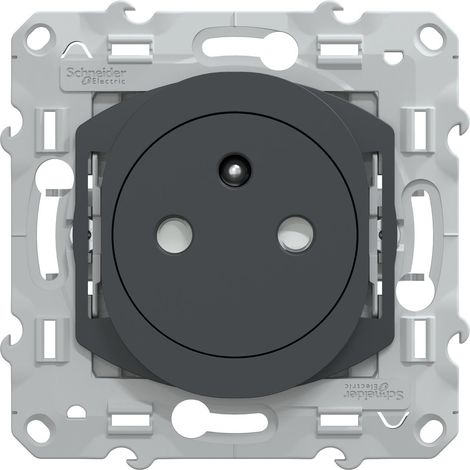 Enchufe empotrable con toma de tierra Ovalis, SCHNEIDER ELECTRIC, color antracita. SCHNEIDER ELECTRIC (1/5)