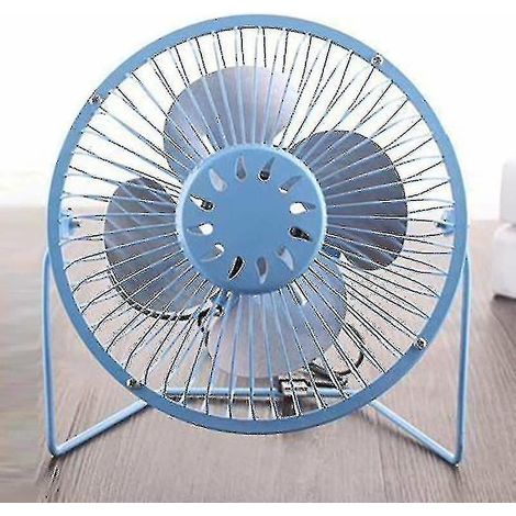 (bleu) Mini ventilateur de bureau USB, petit ventilateur électrique portable d'été, silencieux et alimenté par USB