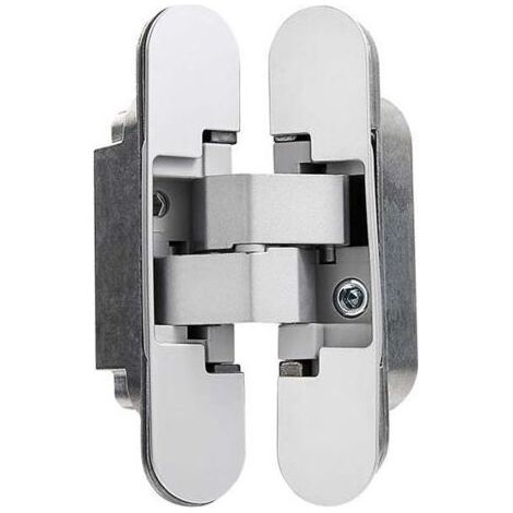 Charnière invisible pour portes, Lot de 2 charnières invisibles pour portes lourdes, charge 40 kg, ouverture 180º, zamak (1/4)