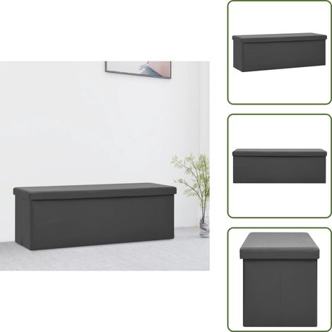 Faltbare Sitzbank mit Stauraum Grau PVC - Sitzbank - Stauraumbank - Wohnzimmerbank - Eingangsbereich - Grau (1/5)