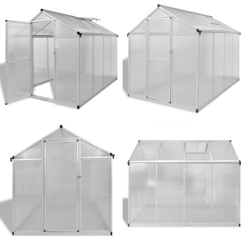 Serre renforcée en aluminium avec cadre de base 4,6 m² - Serre De Jardin - Serre Plastique - Abri Jardin - Protection Plantes - Greenhouse - Home & Living