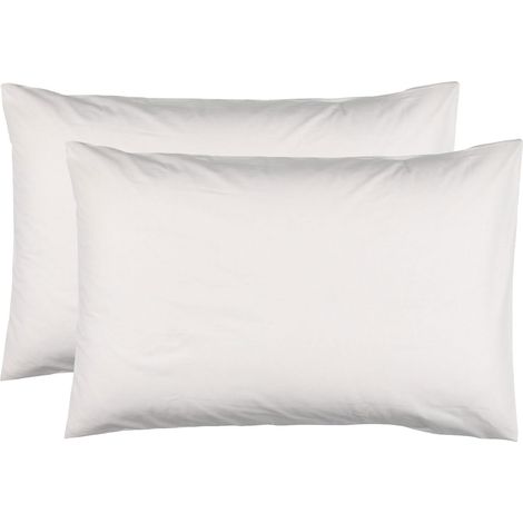 2 Taies d'Oreiller 50 x 70 cm - Blanc