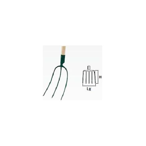 LEBORGNE Fourche à foin douille 3 dents - 26 cm - manche bois certifié PEFC 100%