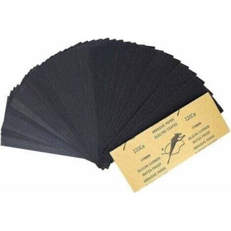 45Pcs Papier de Verre, 80 à 3000 Grain Papier Abrasif, Papier de Verre Sec et Humide, Feuille Abrasive pour le Ponçage Automobile, Polir le Métal, plastique, Meuble, le Bois, 9 x 3,6 " (1/5)