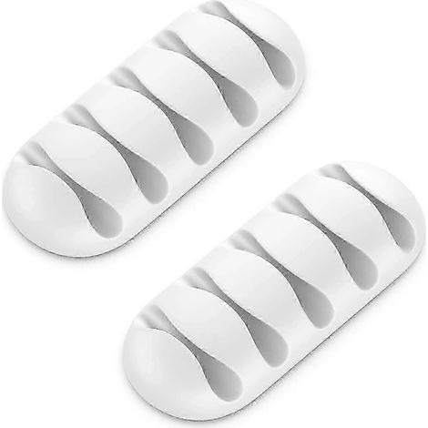 25-26 2x Support de câble Clips de câble chacun pour 5 câbles Organisateur de gestion des câbles, Blanc[TT] (1/5)