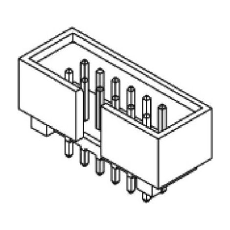 Molex 702461004 Embase mâle Pas: 2.54 mm Nbr total de pôles: 10 Nbr de rangées: 2 1 pc(s) Tray W106442 (1/2)