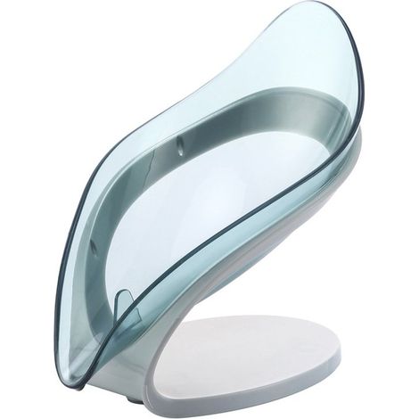Boîte à savon avec couvercle, étui de rangement pratique pour salle de bain, voyage et camping, bleu clair (1/5)