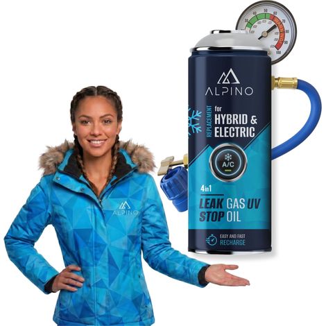 Kit de recharge de gaz pour climatisation ALPINO Hybrid/EV, facteur 4 en 1 (1/5)