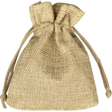 100Pcs Sachets en Jute 7x9cm, Sacs-Cadeaux Réutilisable, Toile de Jute Pochettes avec Cordon de Serrage pour Bijoux Cadeau Fête Anniversaire Noël Mariage DIY - Kakidengyank (1/5)