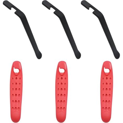 Demonte Pneu Velo, Levier de Pneu de Vélo Levier, 3pcs Levier de Pneu en Acier au Carbone Et 3pcs Plastique Nylon Pneu Levier (Noir et Rouge) (1/4)