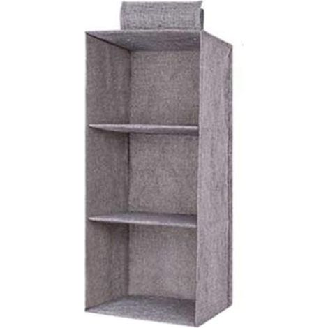 Hanging Wardrobe Shelf, Hanging Closet Organizer with 3 Compartments, Foldable Hanging Organizer and Space Saving Storage System (1/5)