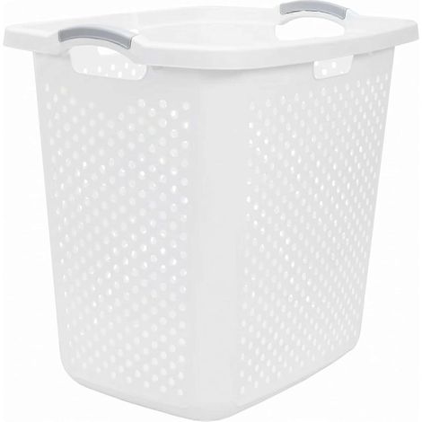 Panier à linge en plastique robuste capacité 25 boisseaux 4 poignées confortables panier haut pour buanderie et vêtements (1/5)
