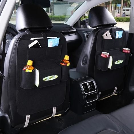 Lot de vingt Protège dossier, siège arrière de voiture organisateur feutre Protection siège 55x44CM NOIR (1/3)