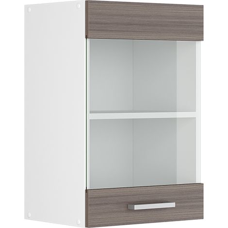 Hängeschrank R-Line, Grau, 40 cm mit Glastür, Vicco