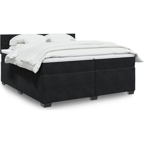 Boxspringbett mit Matratze Schwarz 200x200 cm Samt