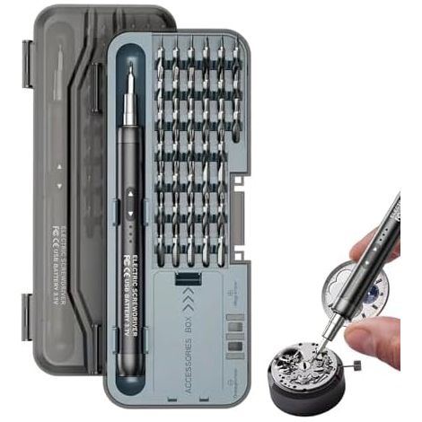Tournevis de précision - Kit 46 en 1 sans fil rechargeable USB, outil compact pour batterie de voiture, camion, travaux informatiques quotidiens. (1/5)