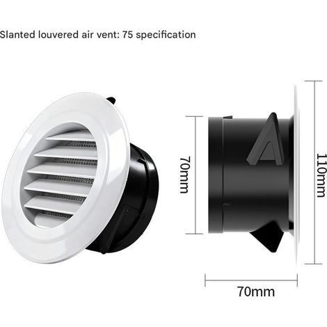 Grille d'aération ronde de 75 mm (3 pouces) avec moustiquaire intégrée, adaptée aux salles de bains, cuisines, bureaux et maisons. (1/5)