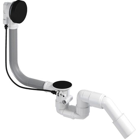 PREVEX Bathloc Ab- und Überlaufgarnitur, Ablaufventil mit Stopfen und Seilzugbedienung für das Bad, flexibler Überlauf und 40/50 mm Ablaufrohr aus recyceltem Kunststoff und Edelstahl hergestellt (1/5)