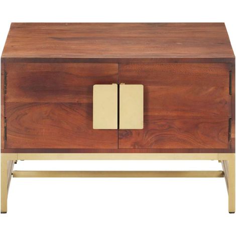 Maison Exclusive - Tavolino Salotto Marrone ambra 67x67x45cm Legno Massello Acacia (1/5)