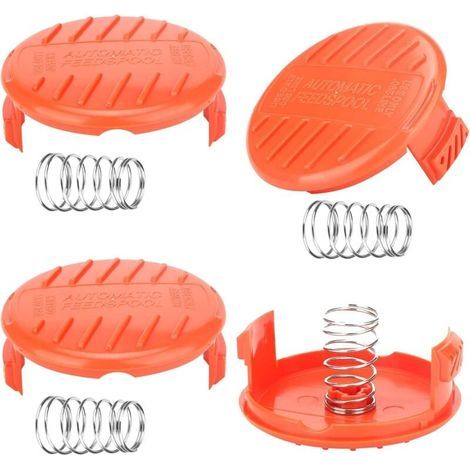 Tapas para carretes, tapas para carretes de 4 piezas, tapas para carretes de cortacésped, accesorios para desbrozadoras, tapas para carretes de ABS para cortacésped Black & Decker RC-100-P (1/4)