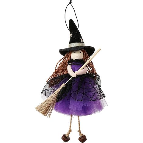 Décoration Suspendue de Halloween Pendentif de Porte Accrochable Effrayant d'Halloween avec son balai Pour le Domicile Appartement Bureau Maison Hantée Jardin Arrière-cour Balcon (1/5)
