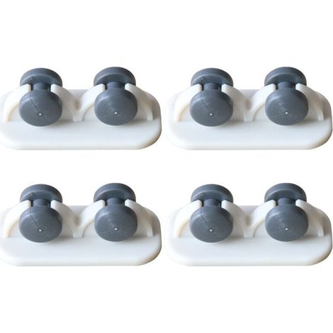 8 miniruedas autoadhesivas de plástico para muebles, contenedores, carritos, mesas, otomanas, contenedores de almacenamiento (blanco, rueda direccional)
